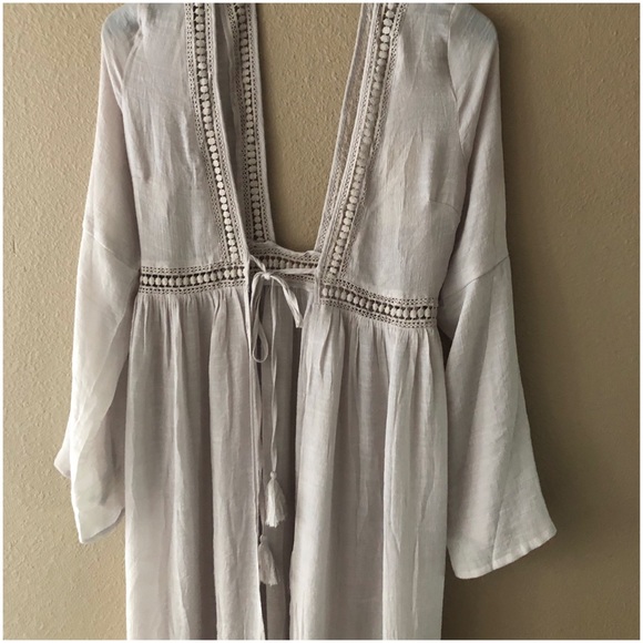 LAST S Light grey crochet kimono cardigan - Picture 4 of 6